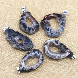 Natural Stone Druzys Agates Necklace Pendants Charms for DIY Jewelry Making