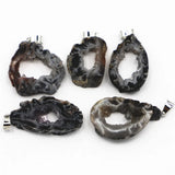 Natural Stone Druzys Agates Necklace Pendants Charms for DIY Jewelry Making