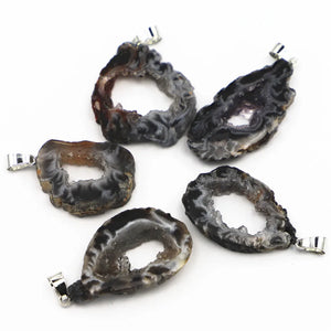 Natural Stone Druzys Agates Necklace Pendants Charms for DIY Jewelry Making