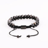 Faceted Agate Pyrite Brown Tiger Eye Macrame Bracelet Men Jewelry