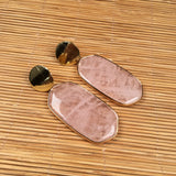 Rose Quartzs Earrings Stud Jewelry Turquoises Drop Earring