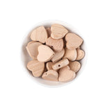 Natural Wooden Heart Spacer Beads for Baby Teethers DIY Crafts