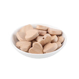 Natural Wooden Heart Spacer Beads for Baby Teethers DIY Crafts