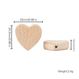 Natural Wooden Heart Spacer Beads for Baby Teethers DIY Crafts