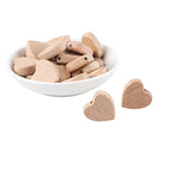 Natural Wooden Heart Spacer Beads for Baby Teethers DIY Crafts