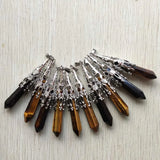 Tiger Eye Stone Hexagonal Cone Pendants 10pcs/Lot