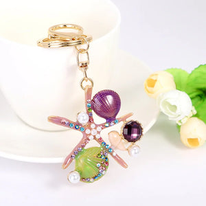 Ocean Wind Key Chain Sea Scallop Car Bag Pendant Gift