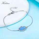 Hamsa Hand of Fatima Sterling Silver Bracelet