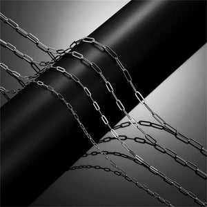 Stainless Steel Paper Clip Chain Necklace Women