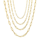 Stainless Steel Paper Clip Chain Necklace Women