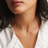 Stainless Steel Paper Clip Chain Necklace Women