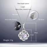 Flower Rhinestone CZ Pendant Necklace 925 Sterling Silver Zircon Charm