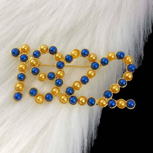 1922 Pearl Number Pin Brooch Golden Personality Clothing Accessories
