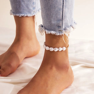 Pearl Anklet Women Beaded Bracelet Foot Jewelry