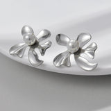 Pearl Big Flowers Ginkgo Leaf Earrings For Women Girl