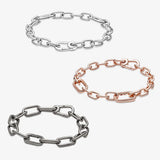 Pearl Chain Bracelet for Women Tiny Charms Hoop Link Bracelet