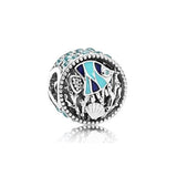 925 Silver Pearl Charm with CZ Beads for DIY Bracelet