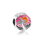 925 Silver Pearl Charm with CZ Beads for DIY Bracelet