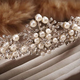 Pearl Crown Crystal Tiara Flower Rhinestone Hair Tiaras For Wedding