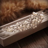 Pearl Crown Crystal Tiara Flower Rhinestone Hair Tiaras For Wedding
