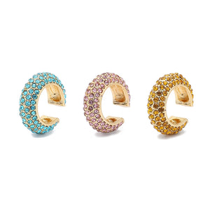 Crystal Hoop Earrings Punk Jewelry No Piercing