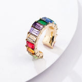 Crystal Hoop Earrings Punk Jewelry No Piercing