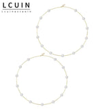 Large Hoop Pearl Earrings Huge Circle Jewelry Gift