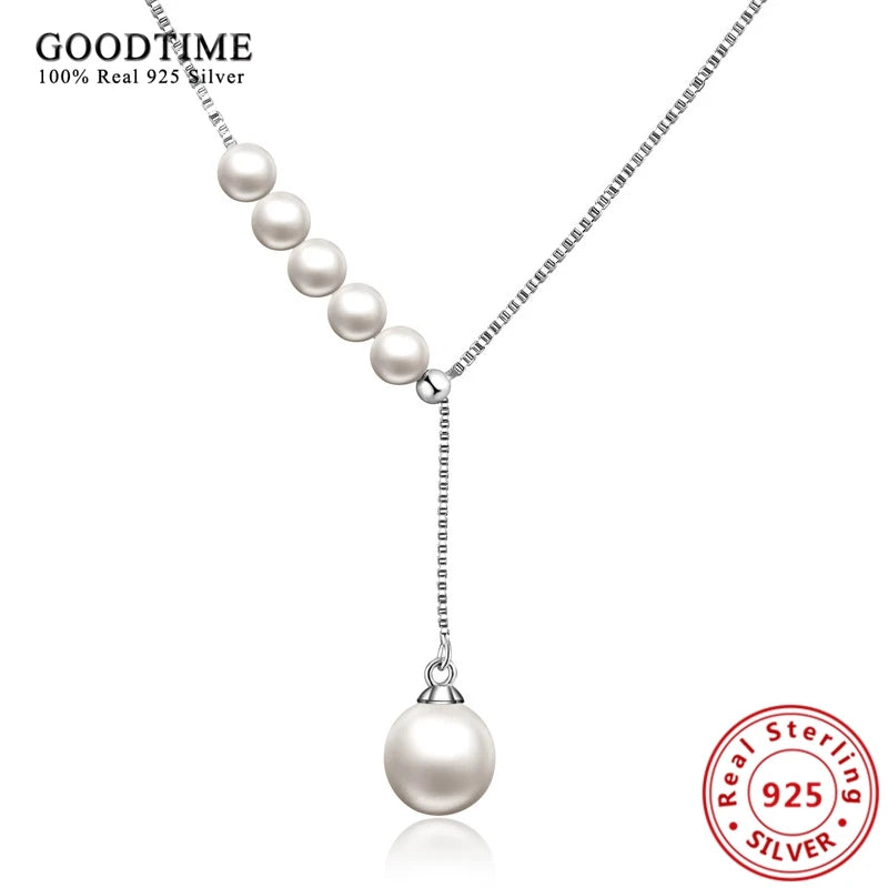 Elegant 925 Silver Pearl Choker Necklace for Women
