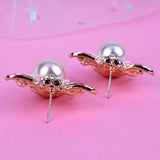 Bee Pearl Stud Earrings for Women