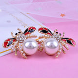 Bee Pearl Stud Earrings for Women