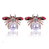 Bee Pearl Stud Earrings for Women