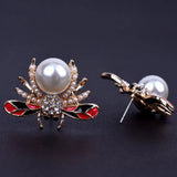 Bee Pearl Stud Earrings for Women
