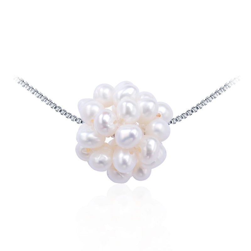 Personalised Pearl Necklace 925 Sterling Silver Small Pearl Pendant