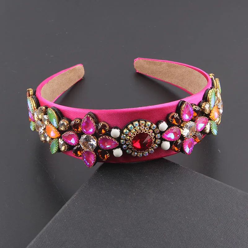 Colorful Rhinestone Headband for Ladies Prom Party Travel