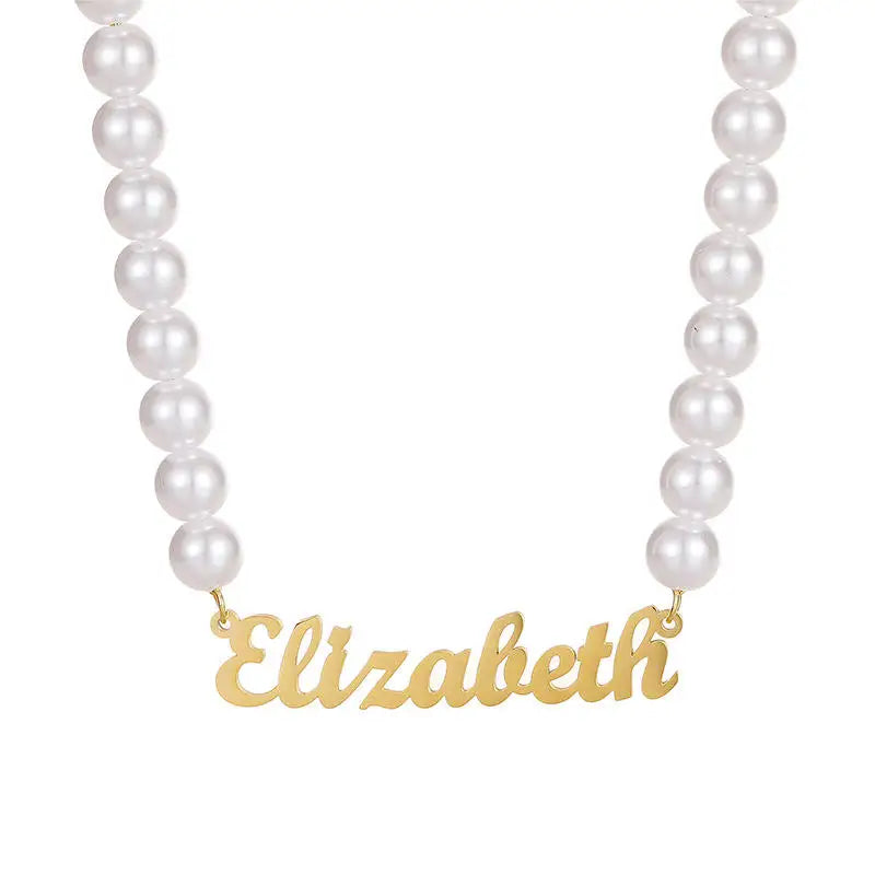 Graceful Woman Pearl Name Necklace & Pendant