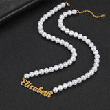 Graceful Woman Pearl Name Necklace & Pendant
