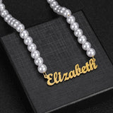 Graceful Woman Pearl Name Necklace & Pendant