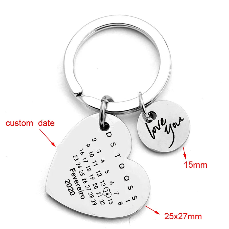 Portuguese Heart Keytag Calendar Love Gift