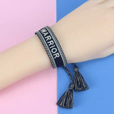 Personalized Letter Braided Bracelet Hand-Woven Tassel