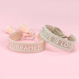Personalized Letter Braided Bracelet Hand-Woven Tassel