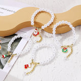 Christmas Bracelet Set Crystal Beads Lady Xmas Accessory