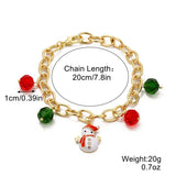 Christmas Bracelet Set Crystal Beads Lady Xmas Accessory