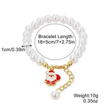 Christmas Bracelet Set Crystal Beads Lady Xmas Accessory