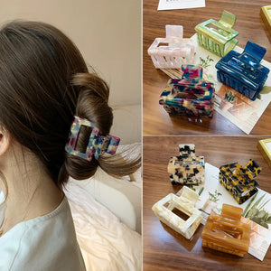 Geometry Acetate Ponytail Clip for Women OL Style Hair Accessories