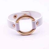 Wide Circle Buckle Charm Wrap Bracelet Adjustable Women Jewelry