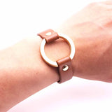 Wide Circle Buckle Charm Wrap Bracelet Adjustable Women Jewelry