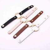 Wide Circle Buckle Charm Wrap Bracelet Adjustable Women Jewelry