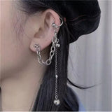 Punk Butterfly Clip Earring Retro Chain Earings