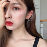 Punk Butterfly Clip Earring Retro Chain Earings