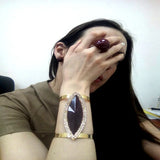 Geometric Resin Bangles Women Resin Crystal Bracelet Cuff Bangle